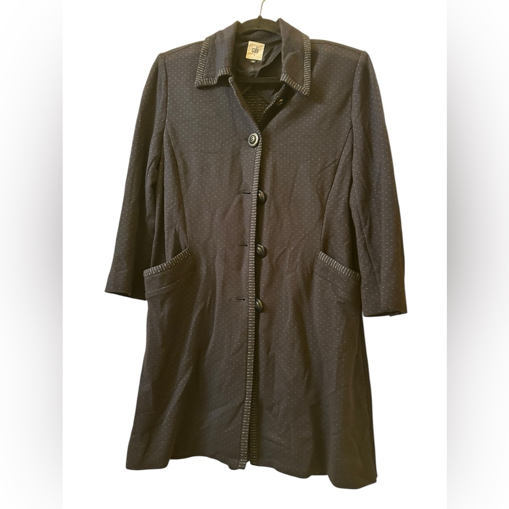CAbi dark navy blue carriage jacket with Dotted Texture size S - Picture 5 of 10